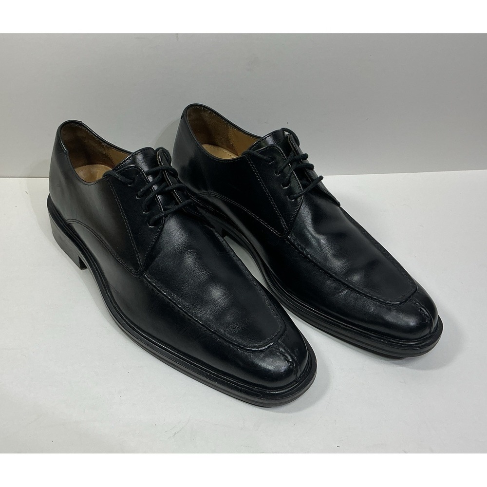 Cole Haan Lenox Hill Mens Sz 7 1/2 M Split Toe Oxford Black Leather Dress Shoes